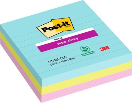 POST-IT Notes SS linjerade 101x101mm 90 blad Cosmic 3/fp - Lyreco - Kontorsmaterial - Notes och Post-It - Notes - Extra sticky
