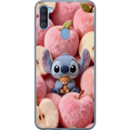 Kompatibel Mobilcover til Samsung Galaxy A11 Stitch blandt lyserøde fluffy æbler med teddy og sød kawaii-æstetik