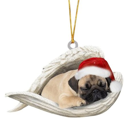 Festival Angel Dog Akryl Hengende Ornament Juletrepynt
