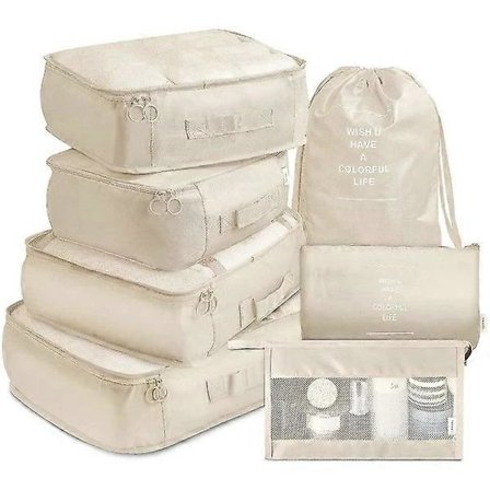 Pakkekuber Rejse Bagage Pakkeorganisatorer Toilettaske Sæt (7 stk.) [CO]