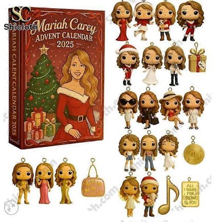 Mariah Carey -julkaisun adventtikalenteri - Joulukuusenkoriste, akryyliriipus, musiikkikeräilijän koriste