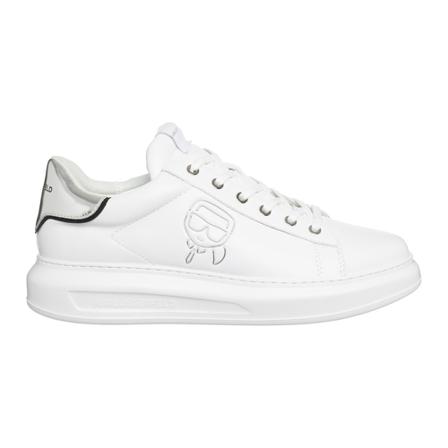 Karl Lagerfeld men's Sko leather trainers sneakers Kapri Plexikonic Hvid, Herre, Størrelse: 45 EU