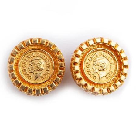Chanel Vintage, Pre-owned Metal earrings Geel, Dames, Maat:ONE Size