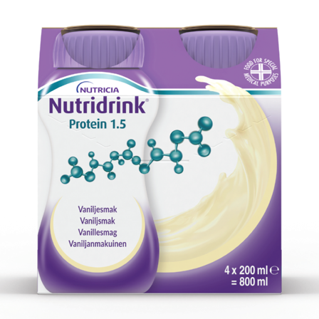 Nutridrink Protein Næringsdrikk, Vanilje, 4x200 ml