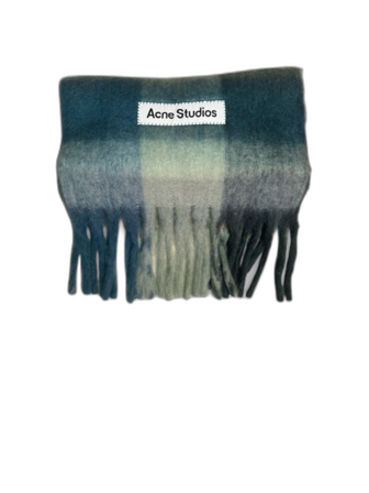 Rutig blå-grön halsduk Acne Studios
