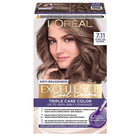 L'Oréal Paris Hårfarve 7.11 Ultra Ash Blond, Hår, Hårfarve, Permanent Hårfarve