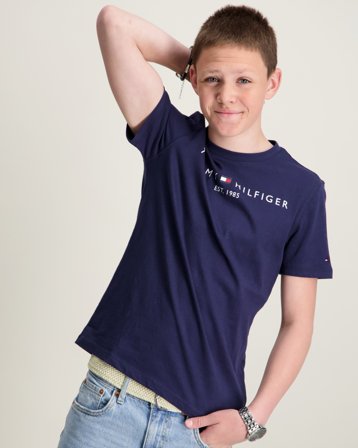 Tommy Hilfiger ESSENTIAL TEE S/S Niebieski T-shirty Chłopiec - Kids Brand Store