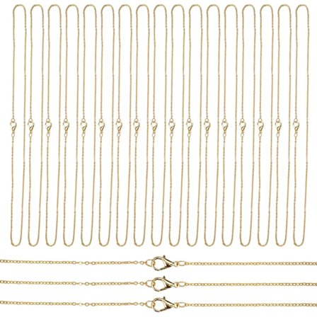 20 stykker kæder pr. meter ledkæde guld 45 cm ledkæde pr. meter, kæde uden vedhæng, kædehalskæde, DIY smykkefremstilling, kædebånd smykker