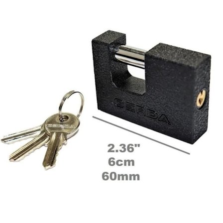 Cadenas - Gerda - Type C - 60 mm - Rette manille - 3 nøgler i støbejern