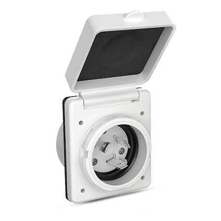 30A RV Kontakt Twist Lock Inlopp, Landströmsinlopp Kontakt 125V/250V RV Strömuttag för Marin Båt Släpvagn Husbil Skjul