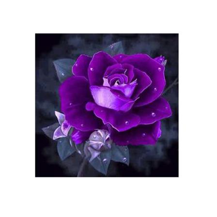 Rhinestone Painting Purple Rose Cross-stitch Broderi