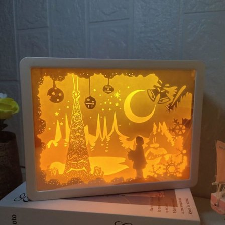 3D-paperileikattu yövalo varjopönttö pöytälamput lahja