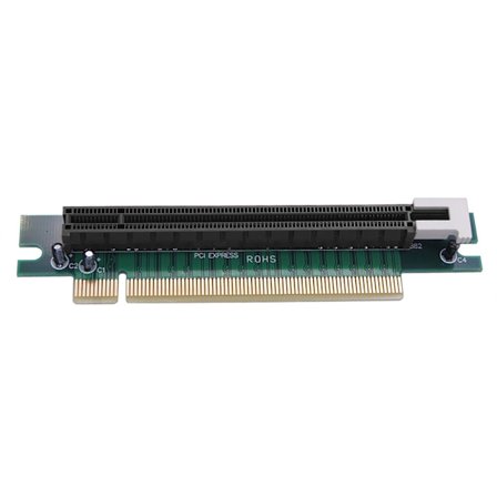 PCIE 90 asteen kulmassa oleva PciE PciExpress 16X -jatkoadapterikortti 1U-palvelinkotelon lisävarusteille