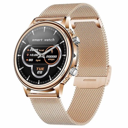 Smartklokke Cf85 Bluetooth-anrop 1,32 tommers HD-skjerm Fitness Sport Tracker Ip67 Vanntett for Android Iphone(Gullstål)