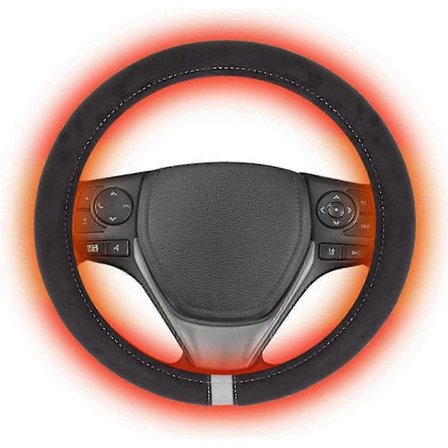 Automatisk uppvärmd rattmuff, 12V, 15-tums universal vinterrattvärmare/handvärmare rattmuff.