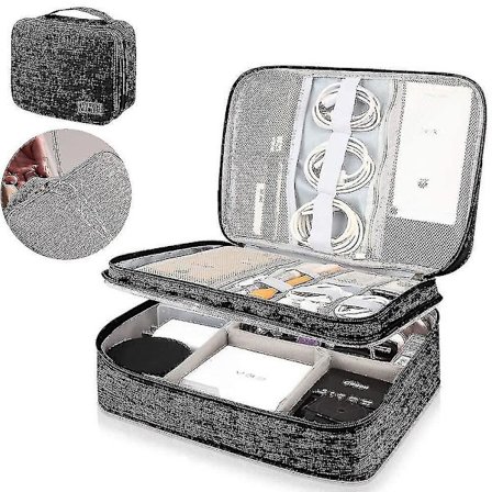 Travel Cable Organizer Bag, Three-layer Organizer Bag