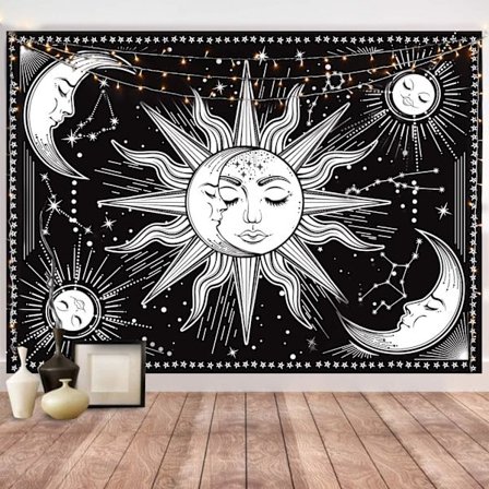 Vægtapeter Sort og Hvid - Æstetisk Tapet Vægophæng, ZQKLA