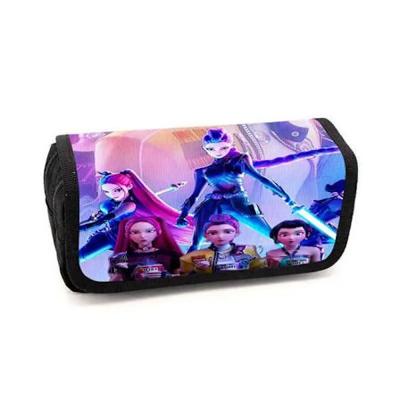 KPop Demon Hunters Penalhus Anime Perifer Oxford Klud Penalhus Skoleartikler Bærbare Holdbare Opbevaringstasker 5