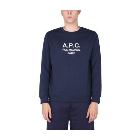 A.p.c. - Tröjor - Blå - Herr - Storlek: L, Herr, Storlek: L