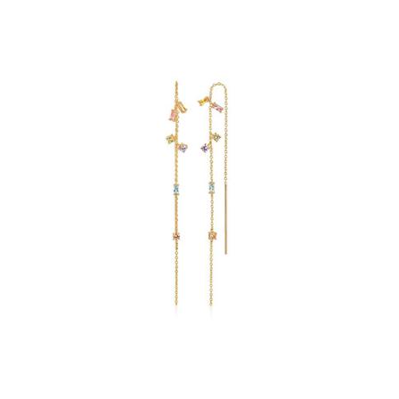 Sif Jakobs, Earrings Princess chain Geel, Dames, Maat:ONE Size