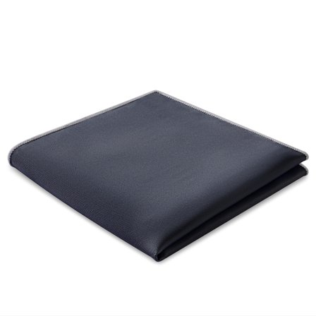 Pochette de costume en satin gris graphite pour hommes - Pochettes de costume de couleur unie