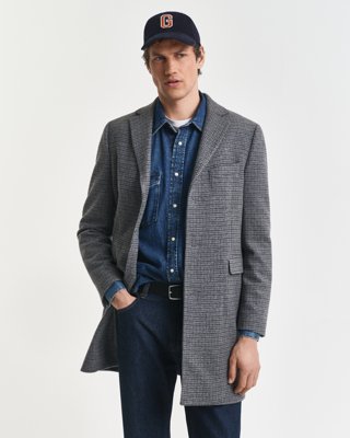 GANT - Tofarget ullkåpe til herre black