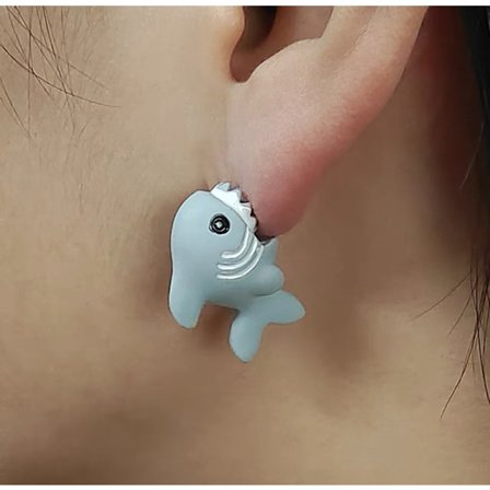 Critter Bite Øreringe med Spraymaling - Hajer