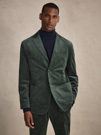 John Henric Men's Grün Kordanzug Size