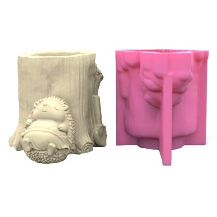 Geometrisk Igelkott Träd Gips Silikonformar Förvaringslåda Form för Tillverkning av Suckulenta Växter Kruka Blomkruka Ljusstake