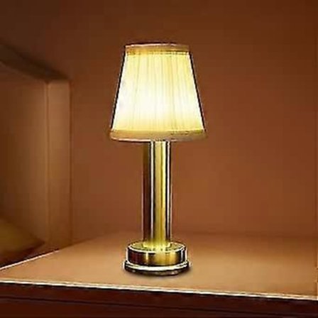 Sladdlös LED-bordslampa med batteri, uppladdningsbar bordslampa utomhus, batteridriven USB-skrivbordslampa, sovrumslampa med tygskärm Db