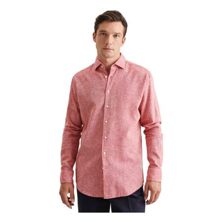 Seidensticker Linen shirt Regular , Rood , Heren , Maat: S
