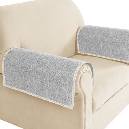 Armlænsbetræk til europæisk sofa, skridsikkert, til lænestole, til dagligstuen, tykt linned, til 2-personers sofa, til kæledyr, katte, sæt med 2, 