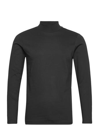 Mockneck Lon T-Langærmet Skjorte Sort Tom Tailor