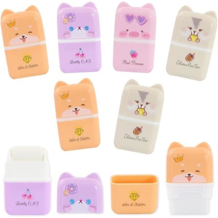 Set med 8 söta suddgummin för barn, söta tecknade gummiband, Kawaii Drawi