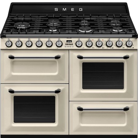 Smeg TR4110P1 Victoria gasskomfyr med 3 ovner 110 cm, creme
