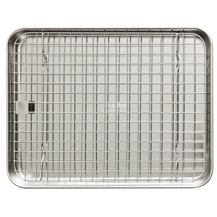 Culimat Gastro-bakke og rist 31,5 x 24,5 x 2,5 cm, rustfrit stål - Sølv | KitchenOne