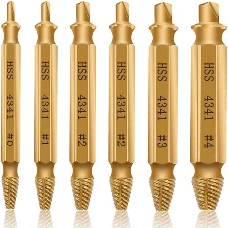 Beskadigede Skrue Strippet Ekstraktorer [6 Stykker], Skrueekstraktor, HS