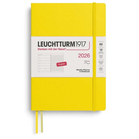Planner Weekly Planner & Notebook 2026 A5 Soft Cover Lemon