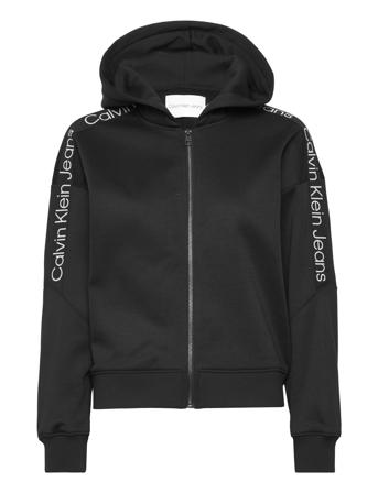Tape Zip-Through Hettegenser Genser Svart Calvin Klein Jeans*Betinget Tilbud