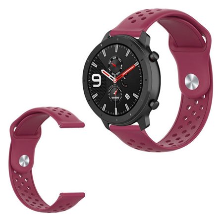 Amazfit GTR 42mm / GTS silikoninen kellonauha - Viininpunainen