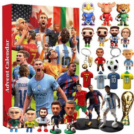 Ny fotball-VM-tema adventskalender 3D-fotballfigur Julegave Den ultimate julegaven for fotballfans (Modell 2)