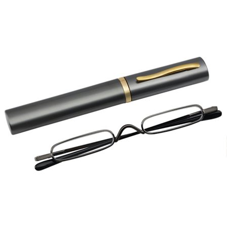 Læsebriller med styrke +1.0 - +4.0 Bærbar metalæske UNISEX