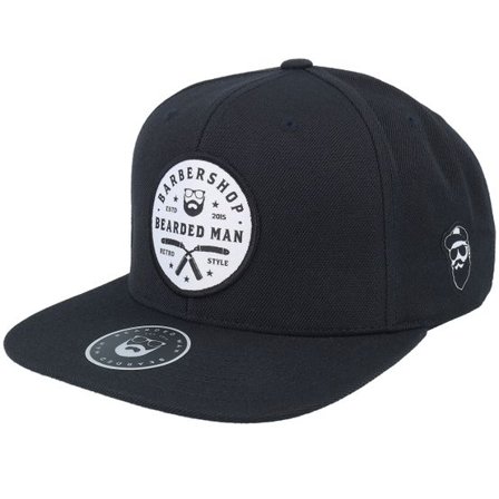 Bearded Man - Svart snapback Keps - Barber Shop Retro Style Black Snapback @ Hatstore