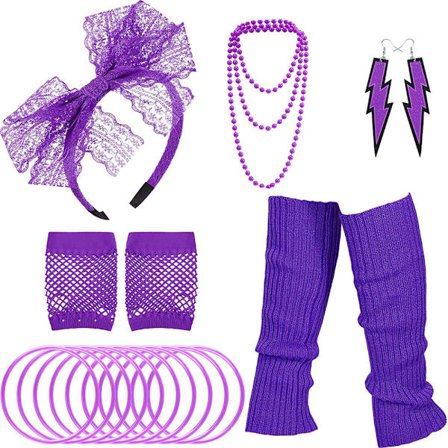 80-tal 70-tal Accessoarer Dam Flickor Cosplay Kostym Ben Fancy Outfit Z W purple purple