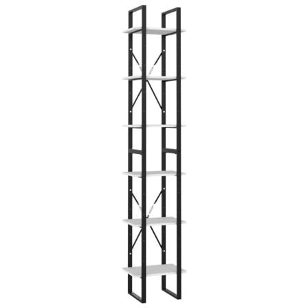 Vidaxl Bokhylla 6 Hyllplan Vit 40x30x210 Cm Konstruerat Trä Vit