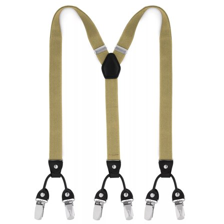 Wąskie szelki khaki na klipsy dla mężczyzn