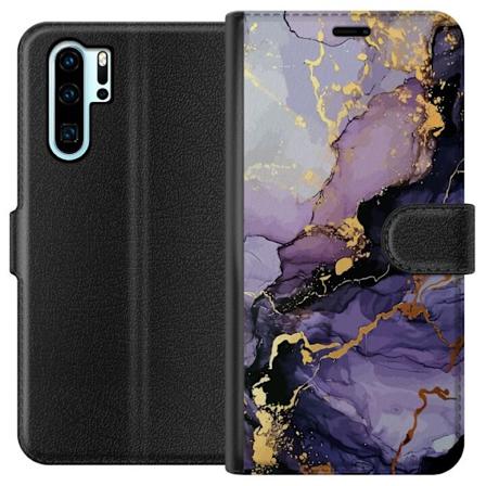 Huawei P30 Pro Tegnebogsetui Lilla Marmor