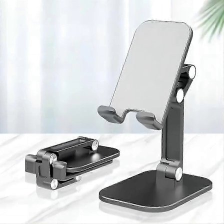Justerbart telefonstativ til skrivebord, bærbar foldbar mobiltelefonholder med stærk stabilitet til 4-11 tommer smartphones og tablets