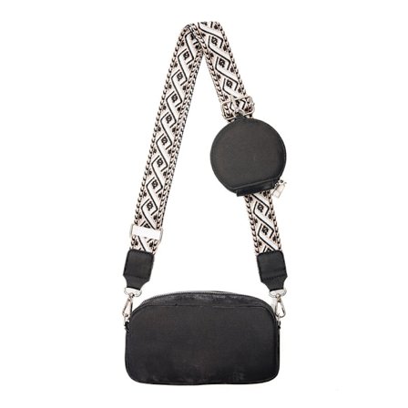 Multifunktionell telefonväska med bred rem och dubbla fack