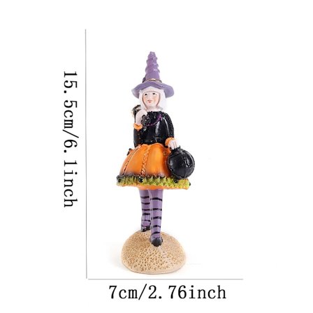 Halloween-häxa Bordsskulptur Dekorationer Dekorativt Objekt Snygga Presenter Till Vänner Familjer